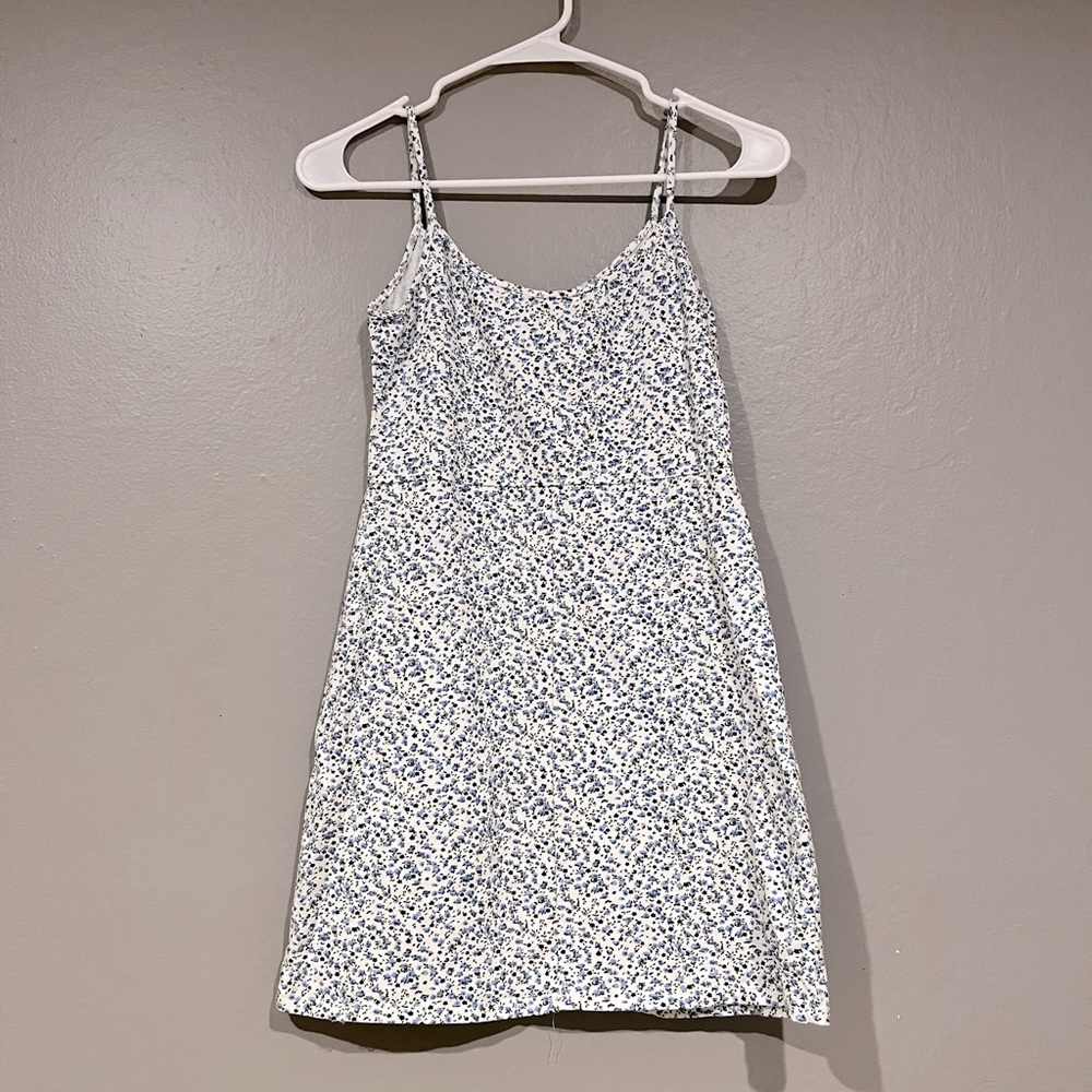 Brandi Melville White Floral Spaghetti Dress